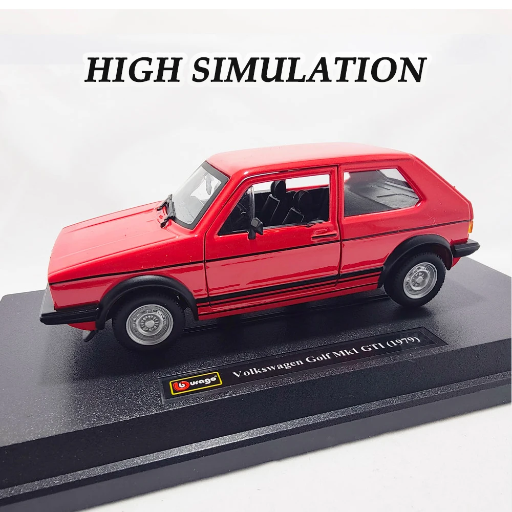 Bburago-VWゴルフmk1クラシックレプリカカーモデル,スケール1:24