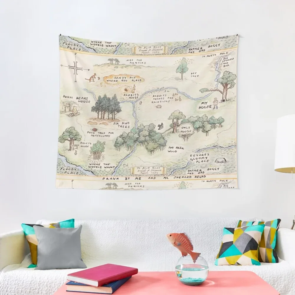 

Hundred Acre Wood Map Tapestry For Bedroom Decor For Bedroom Wall Decor Hanging Tapestry