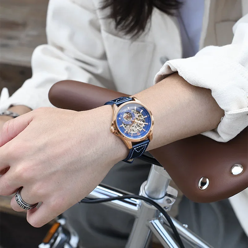 MARK FAIRWH watch fashion craftsmanship double-sided hollow mechanical watch with transparent bottom
