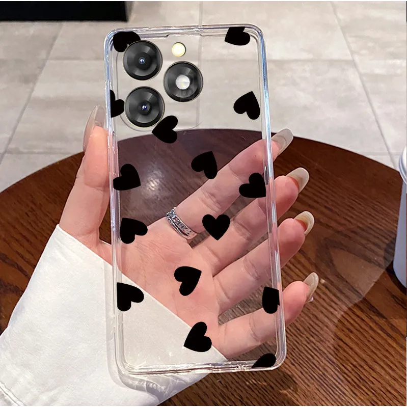 Luxury Clear TPU Case - Cute Rabbit & Funny Cat Design, Soft Silicone Protective Cover
