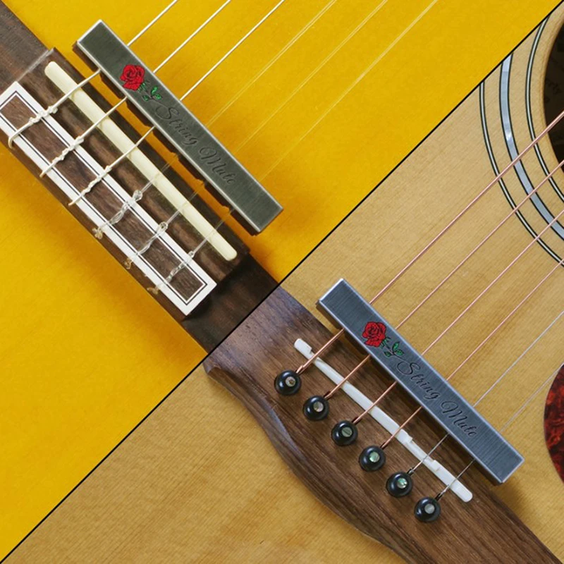 2022 Universal Guitar Mute Silencer with Picks Dampers Noise Reducer