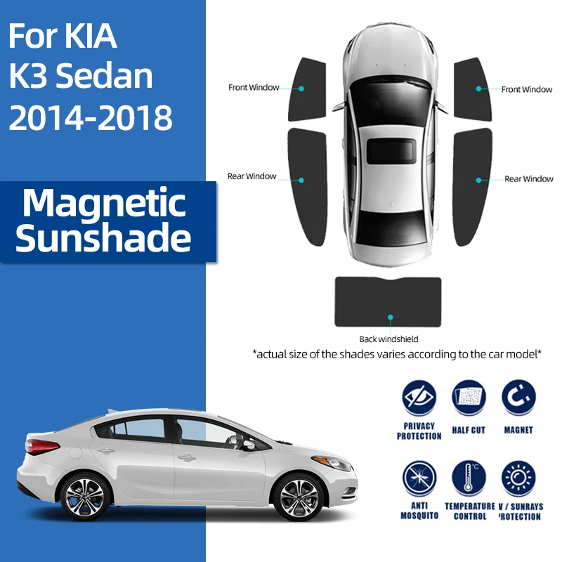 

Magnetic Car Sunshade Front Windshield Rear Side Window Sun Shades Curtain For Kia K3 Forte Cerato K5 Optima Seltos 2009-2022