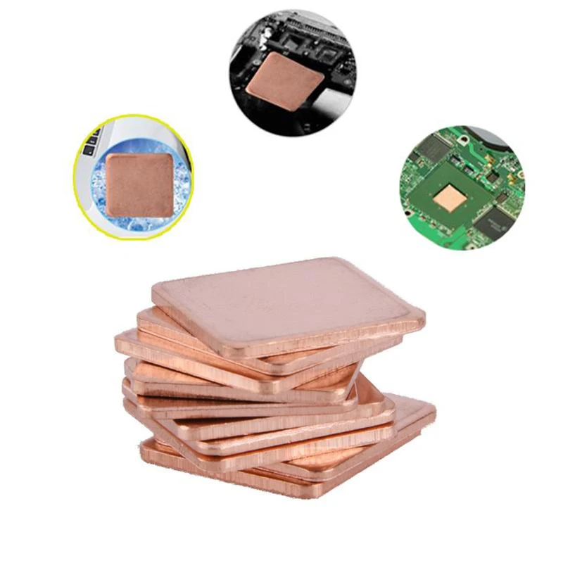 5 pcs Copper Heatsink, Thickness Heatsink Thermal Pad for Laptop, Chip Cooler, 0.3/0.5/0.8/1.0/1.2/1.5/2mm x 15x15/20x20mm.