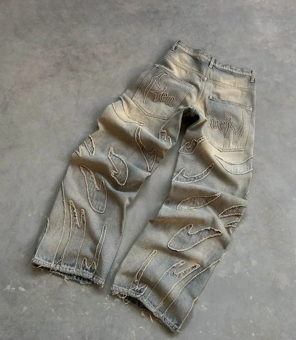 Fashion Streetwear Pockets Y2K Harajuku Denim Jeans
