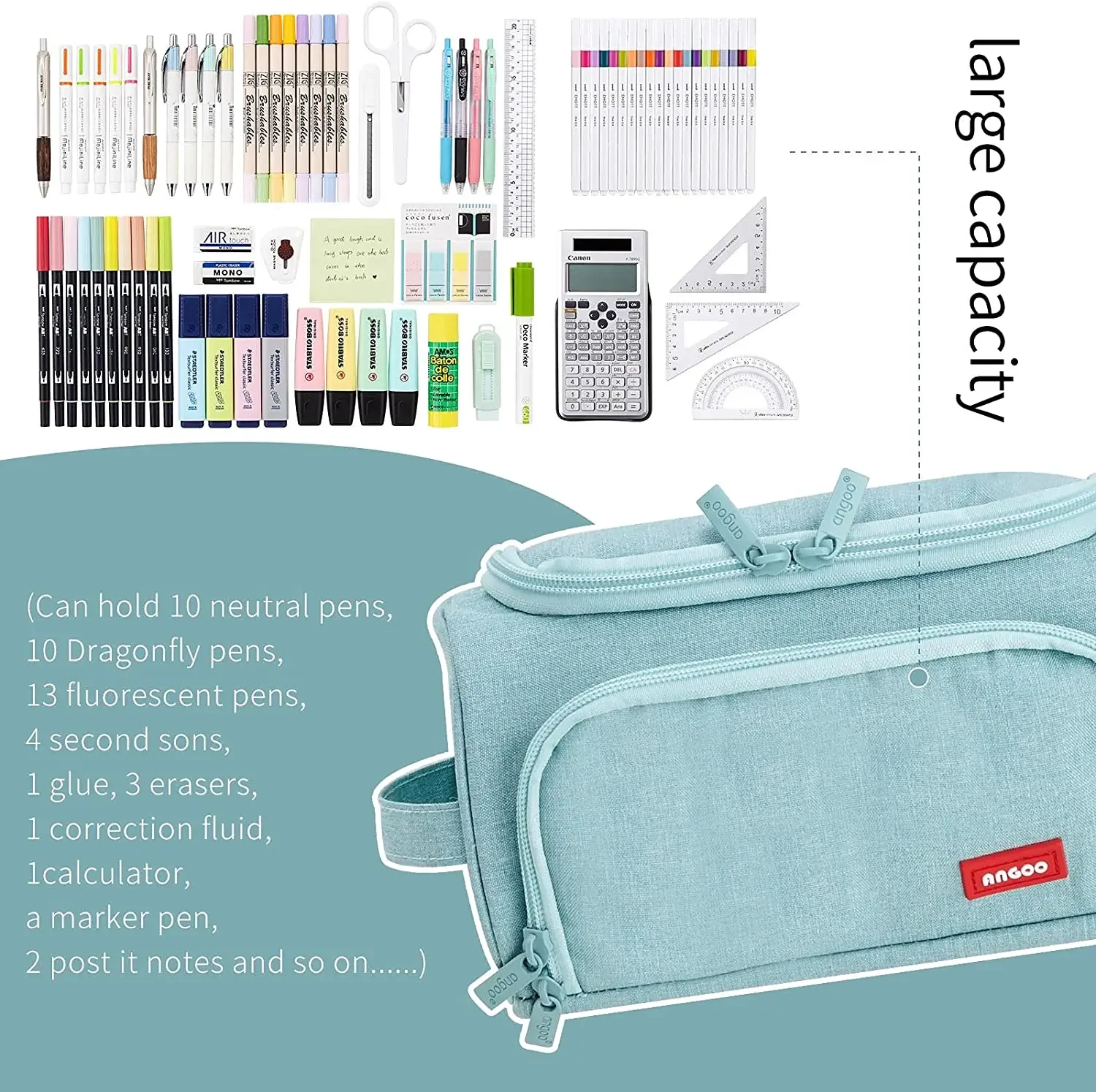 Multifunctional Big Pencil Case Large Capacity Boy Girl Pencil Case Box Storage Bag for Schoolmaster Kawaii Pensil pencil cases