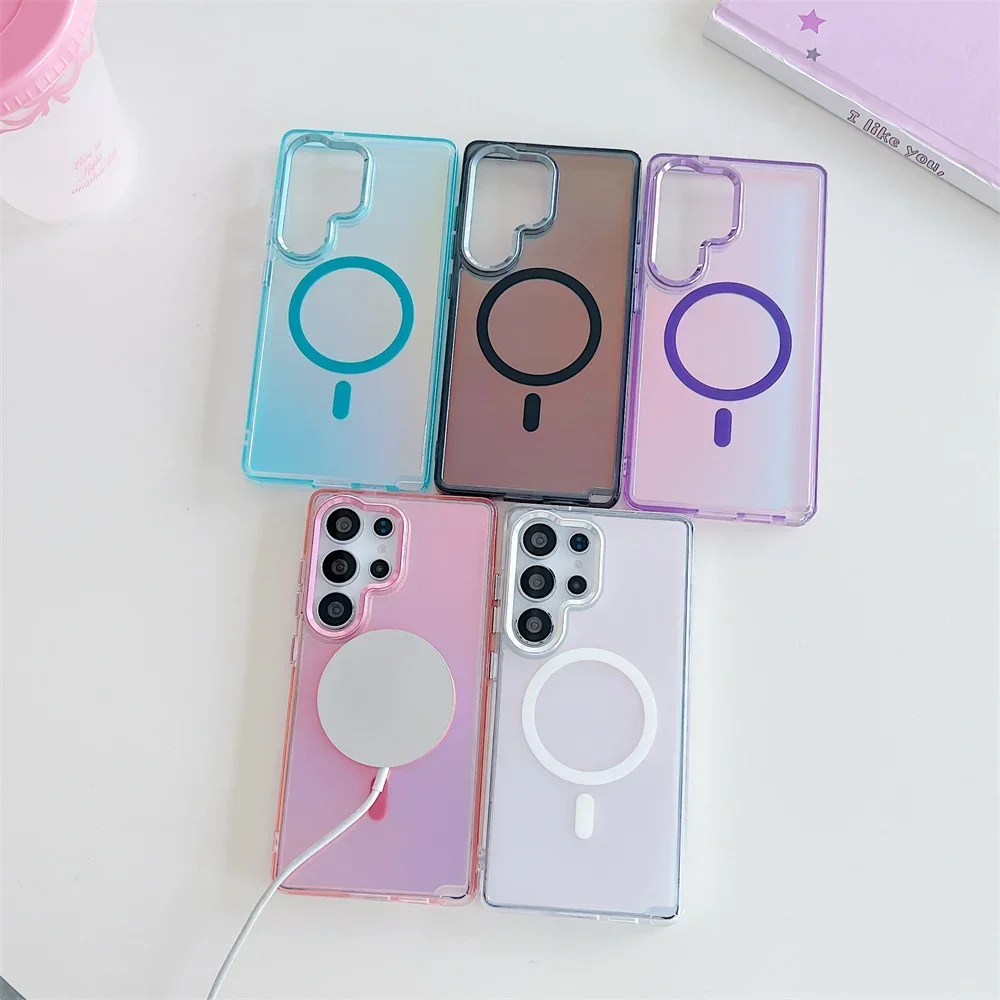 Fashion Laser Gradient Magnetic Magsafe Phone Case Cover