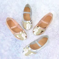 New Children Leather Shoes Cartoon Unicorn Princess Girls Party Dance Shoes Baby Student Flats Kids Performance Shoes Size 24-29 1