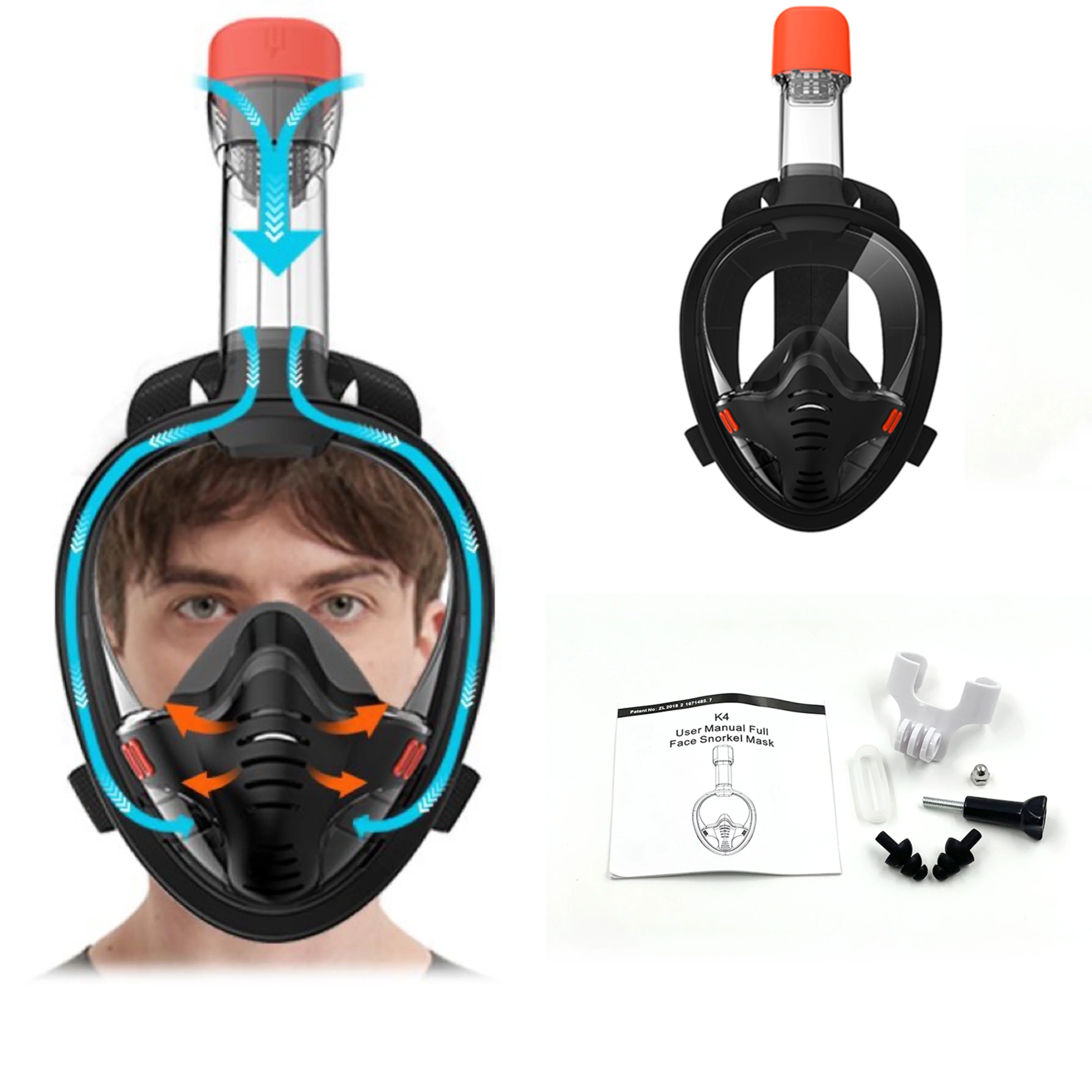 HOT Underwater Snorkeling Full Face Diving Mask Anti Fog Scuba Swimming