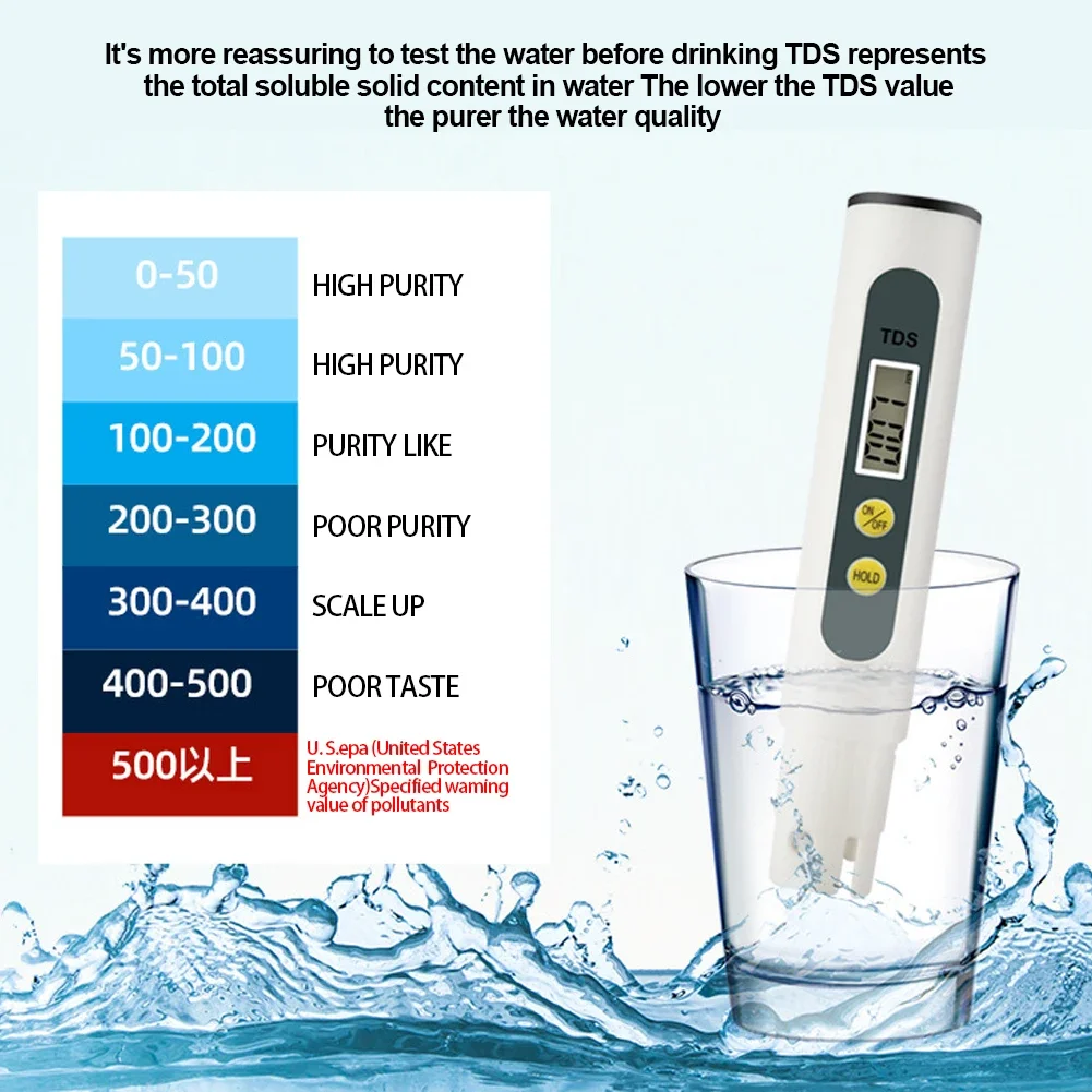 

Digital Water Quality Tester Accurate Reliable TDS Professional Ideal Water Test Meter For Drinking Water Aquariums Water Tester