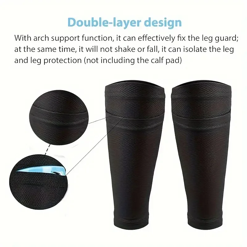 1 Pair Soccer Shin Guard Socks with Pocket Football Training Equipment Compression Calf Sleeve Protector Sports Leg Support