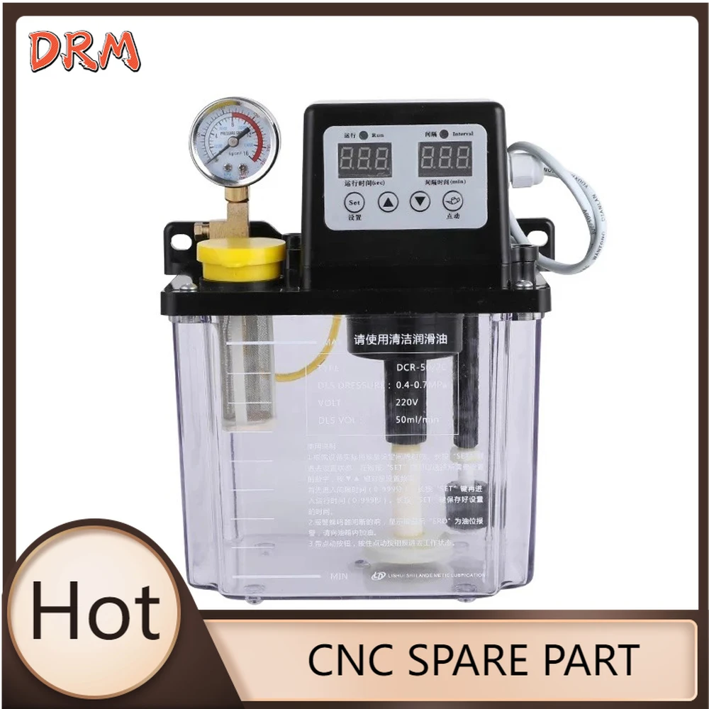 

CNC Oiler Automatic Lubrication Dual Digital Display 220V 0.5L 1L 2L 2 Liters Lubricant Pump Automatic Lubricating Oil Pump