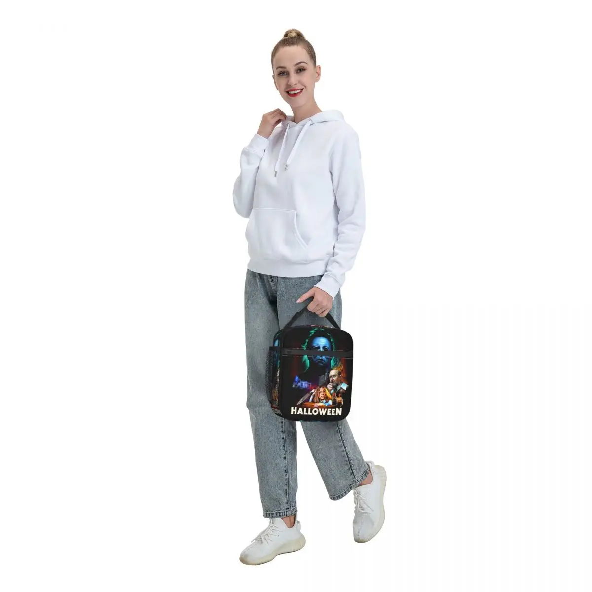 Michael Myers Knives Insulated Lunch Bag for Outdoor Picnic Halloween Movie Poster Leakproof Cooler Thermal Bento Box Women Kids