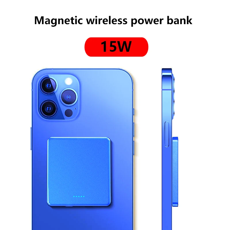 

Power Bank 10000mAh with 15W Fast Charging Wireless Magnetic Magsafe Powerbank Portable External Battery Charger For iPhone12 13