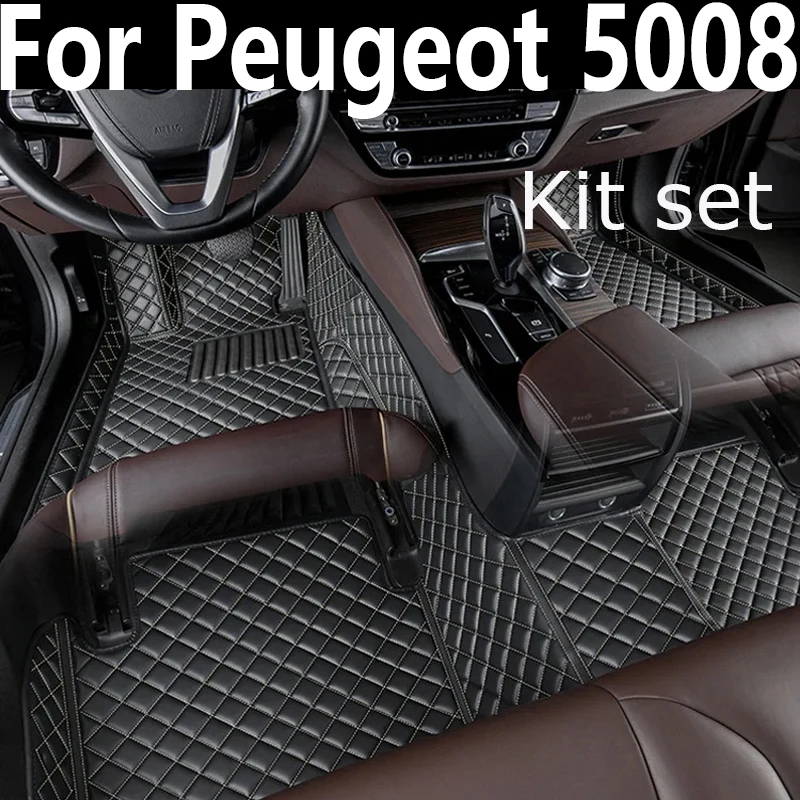 

Автомобильные коврики для Peugeot 5008 P87 2017 ~ 2022, автомобильные роскошные кожаные коврики, прочные коврики, коврики, детали интерьера, автомобильные аксессуары