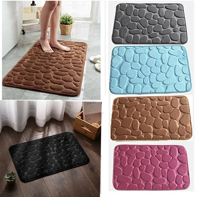 

Mat Non-slip Carpets Cobblestone Embossed Bathroom Bath In Wash Basin Bathtub Side Memory Foam Floor Rug Shower Room Doormat