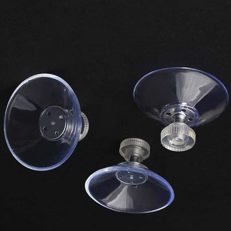 Clear Suction Cup Hooks with Screw Nuts - Strong Adhesive Holders