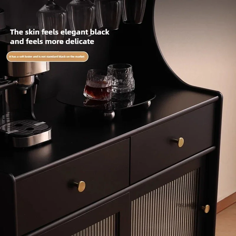 Retro Solid Wood Display Cabinet Showcase European Bar Wine Cabinets Light Luxury Glass Bar Wine Rack Designer Home Furniture