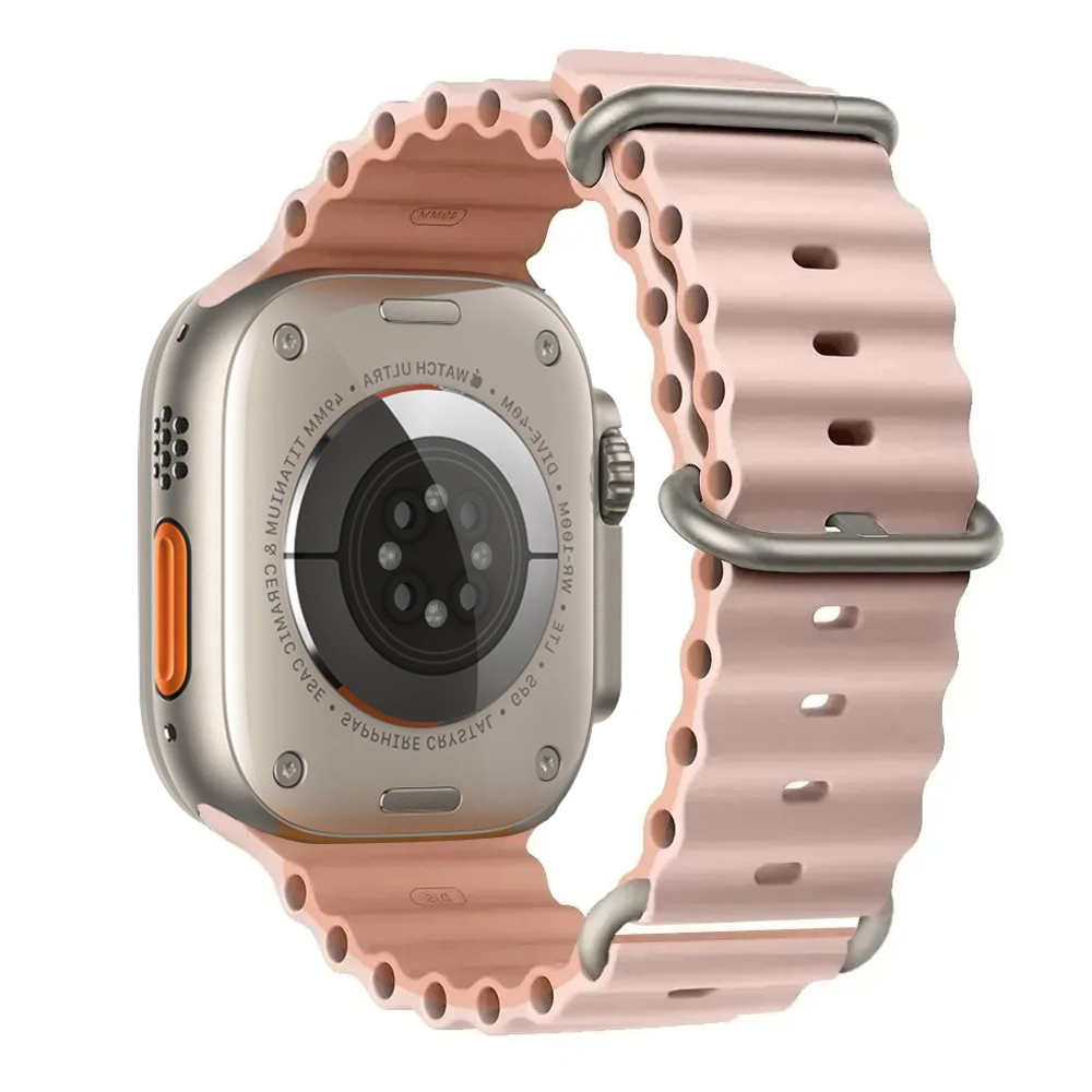 Ocean Band for Apple watch Ultra 49mm 45mm 46mm 42mm 44mm 40mm 41mm Silicone sport bracelet correa series 10 9 7 8 5 6 SE strap