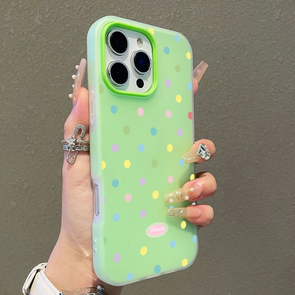 Vibrant Polka Dot Shockproof Full Screen Phone Case