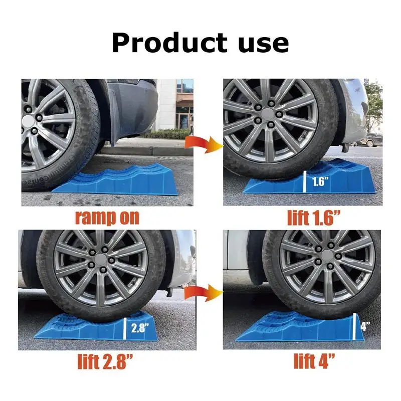 Wheel Chocks For Car 2pcs Heavy-Duty Camp Leveling Blocks, Lightweight Trailer Chocks And Levelers, Uneven Ground, PP, 248.24.7 Inches, Blue, Black, Grey, Yellow