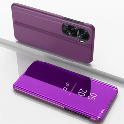 Smart View Mirror Flip Case - Shockproof Stand Cover for Honor 200 Pro (PURPLE)