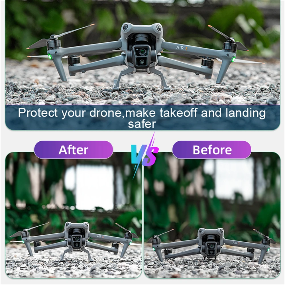 UAV Landing Gear for DJI Air 3 &ndash; Leg Foldable Extended Kit for DJI Air 3 Fly More Combo Drone Accessories