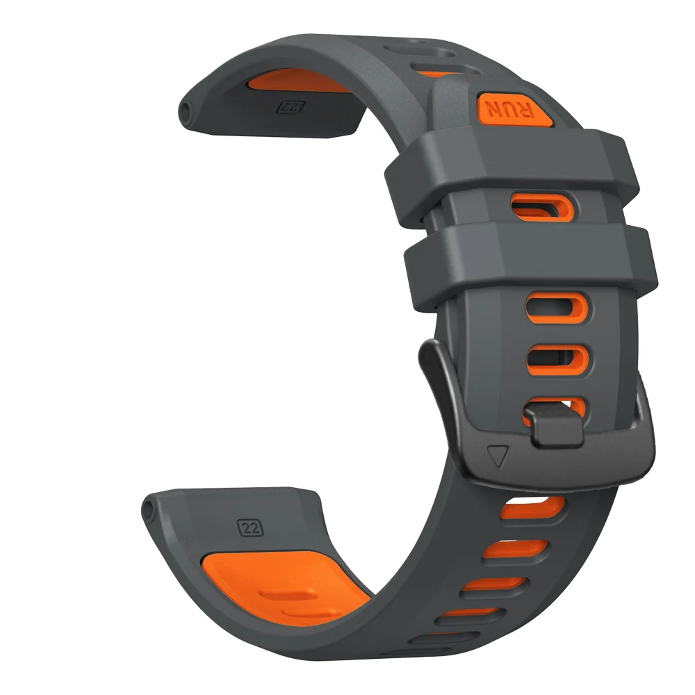 Sport Silicone Strap, 22mm - Versatile Watch Band and Wristband Bracelet