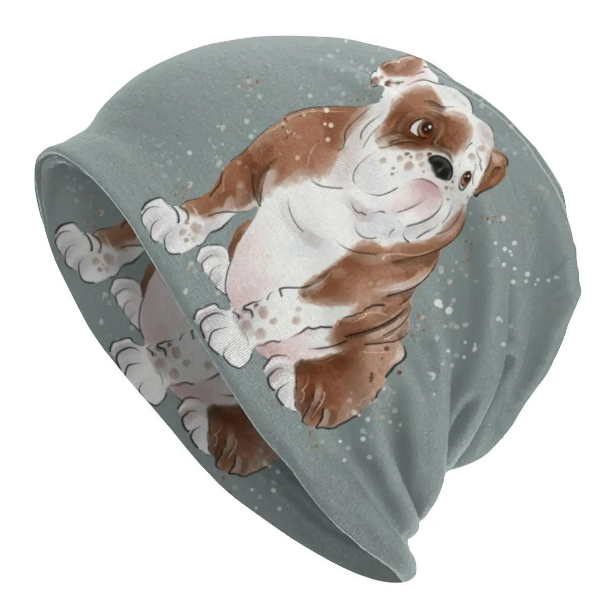 

Cute Bulldog Streetwear Skullies Beanies Women Men Winter Warm Slouchy Beanie Hat Whimsicolour Knitting Bonnet Cap for Ski