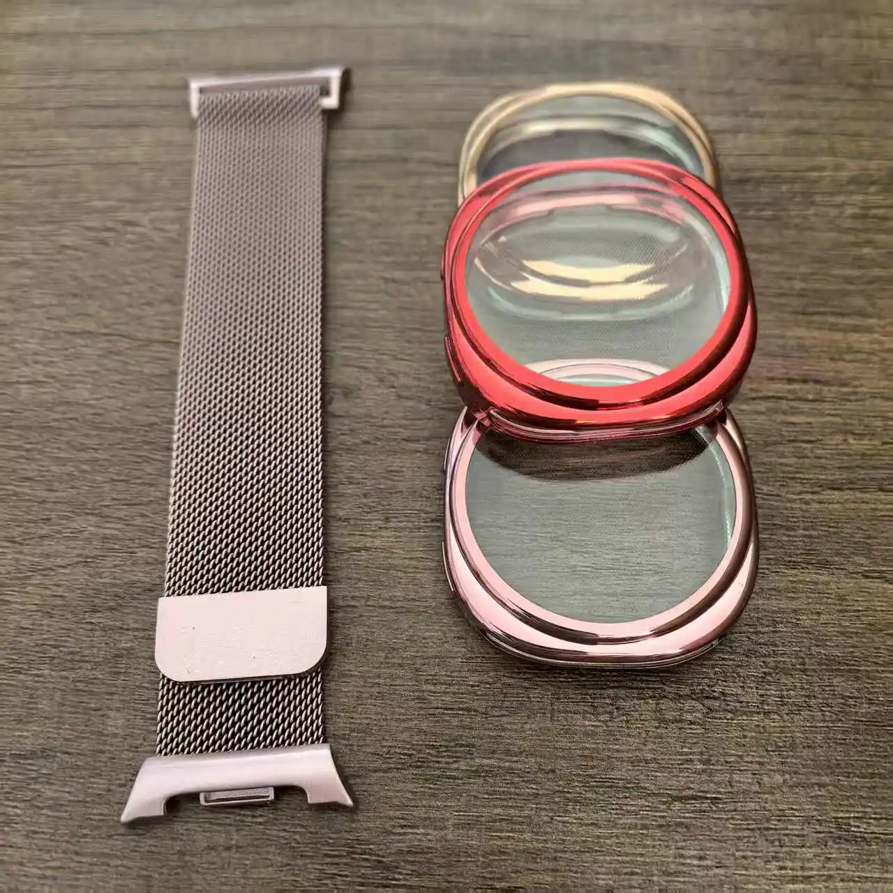 Stainless Steel Milanese Loop Watch Band with TPU Cover - 2 Pack