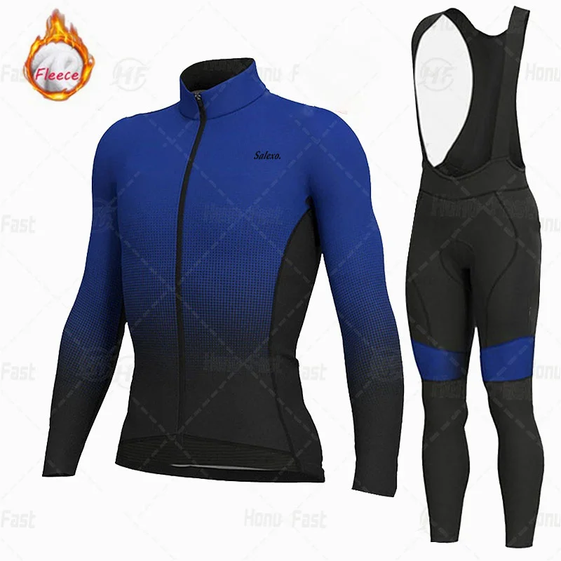 Winter Cycling Jacket Bike Jersey set Men Thermal Fleece Long Sleeve Cycling Clothing MTB Sportswear Bicycle Ride Uniform cycling jersey cycling shirt cycling suit cycling jersey set
