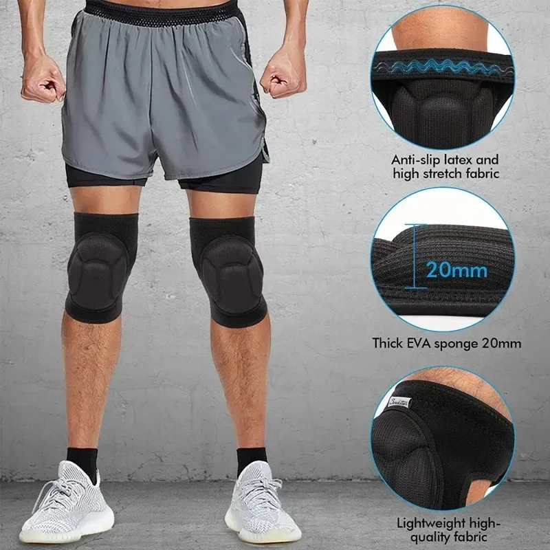 Knee Pads 1Pc Thick Work Gardening Sports for Men Women Sponge Collision Avoidance for Carpet Roofing Garden
