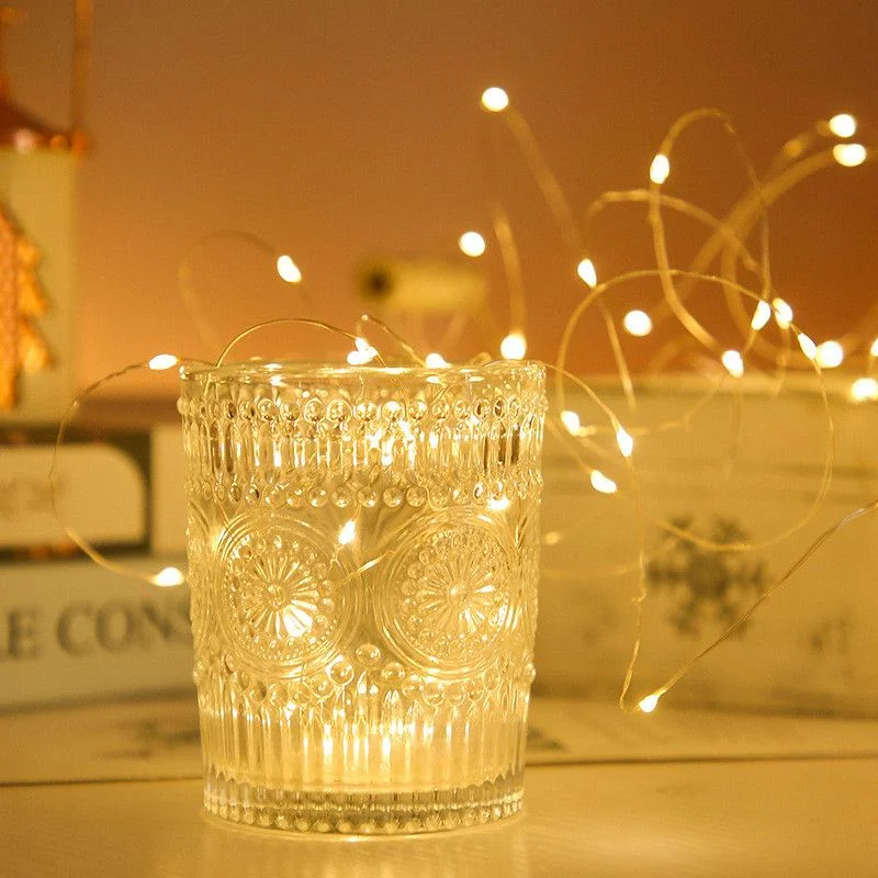 

Party Wedding Garland Christmas Decoration 5/10M LED Copper Wire Lamp USB Fairy String Light Battery Powered Festive Bottle Lamp