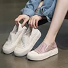 3.5cm Cow Genuine Leather Women Oxfords Breathable Shoes Flats Comfy Hollow Chunky Sneakers Spring Platform Wedge Loafer 6