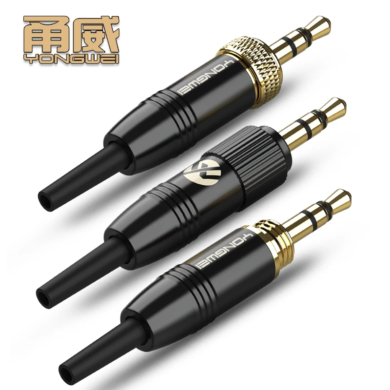 YONGWEI 금도금 3.5mm 스테레오 오디오 잭 플러그(나사 잠금 장치 포함) DIY 오디오 비디오 케이블 조립용 호환 가능