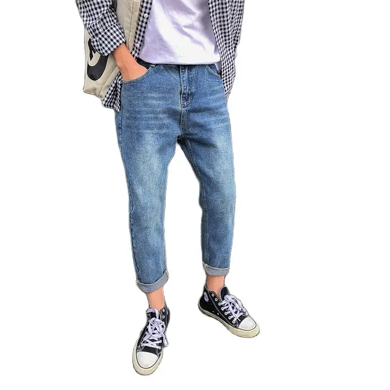 Wholesale 2022 Men's Summer Trendy Men Women Couple Casual Pants Korean Retro Tooling Loose Wide Leg Straight Jeans Wholesale