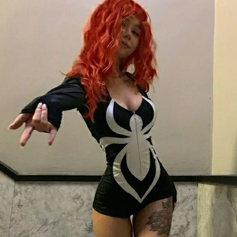 Catsuit Ajustado Gothic Spiderman Sexy