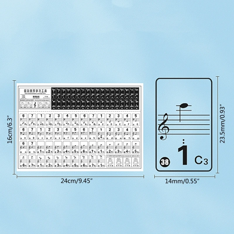 Áttetsző színben Halkan matricák számára 54/61/88 számára kulcs keyboards Felvétel Ismertető jel