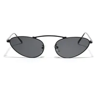 Marque de luxe lunettes de soleil œil de chat femmes 2025 mode Unique petites lunettes de soleil ovales à la mode cadre en métal Cool Triangle lunettes UV400 6