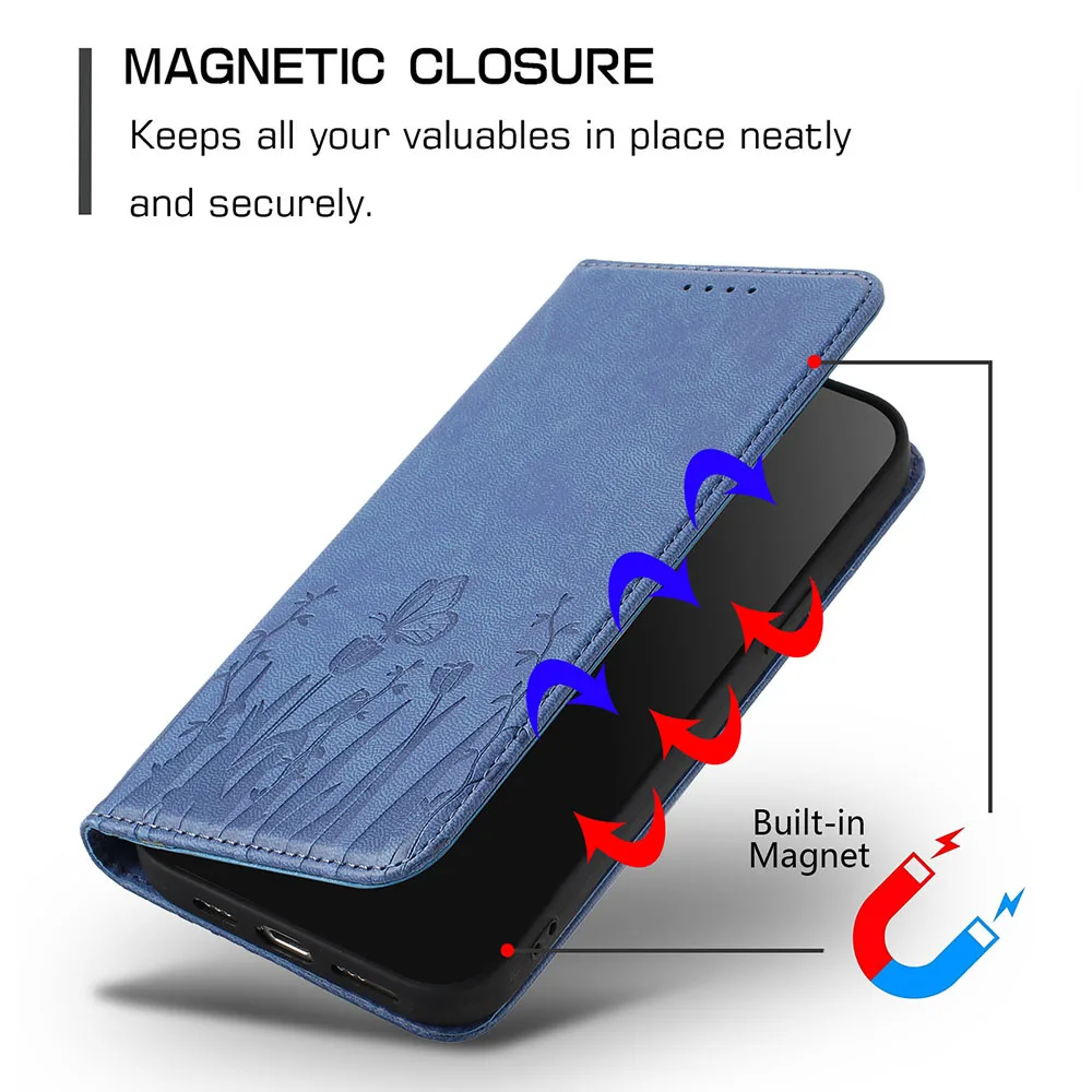 Magnetic Flip Leather Wallet Phone Case - Premium Back Cover