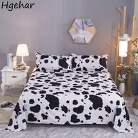 Kawaii Cow Printed Sheets Students Dormitory Skin Friendly Leisure Newest Cover Sabanas College Bedroom Washed Simple Adults Ins 1