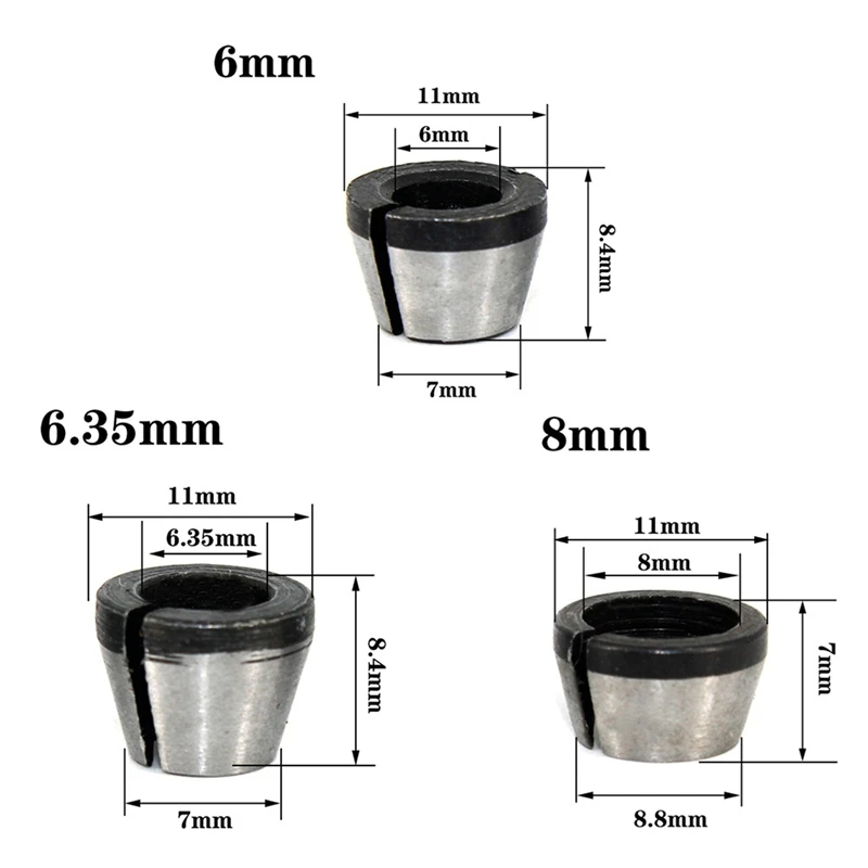 【NEW】16Pcs Router Collet Set Chuck Heads Adapter For Drills Engraving Trimming Carving Machine Electric Router Milling Cutter