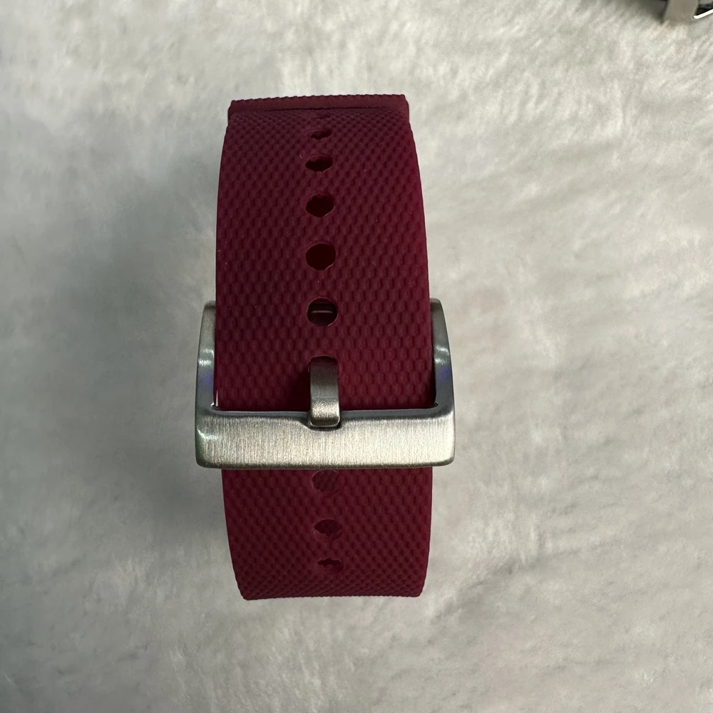 Premium Waterproof Silicone Rubber Watch Strap - Elastic Woven Pattern in Vibrant Colors