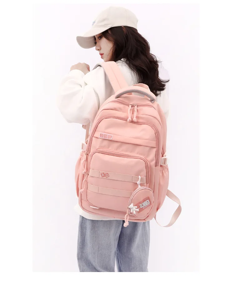 Fashion Waterproof Backpacks Large Back Bag For Women Girl School Bags Kid Book Student Bag Multiple Pockets Schoolbag 6