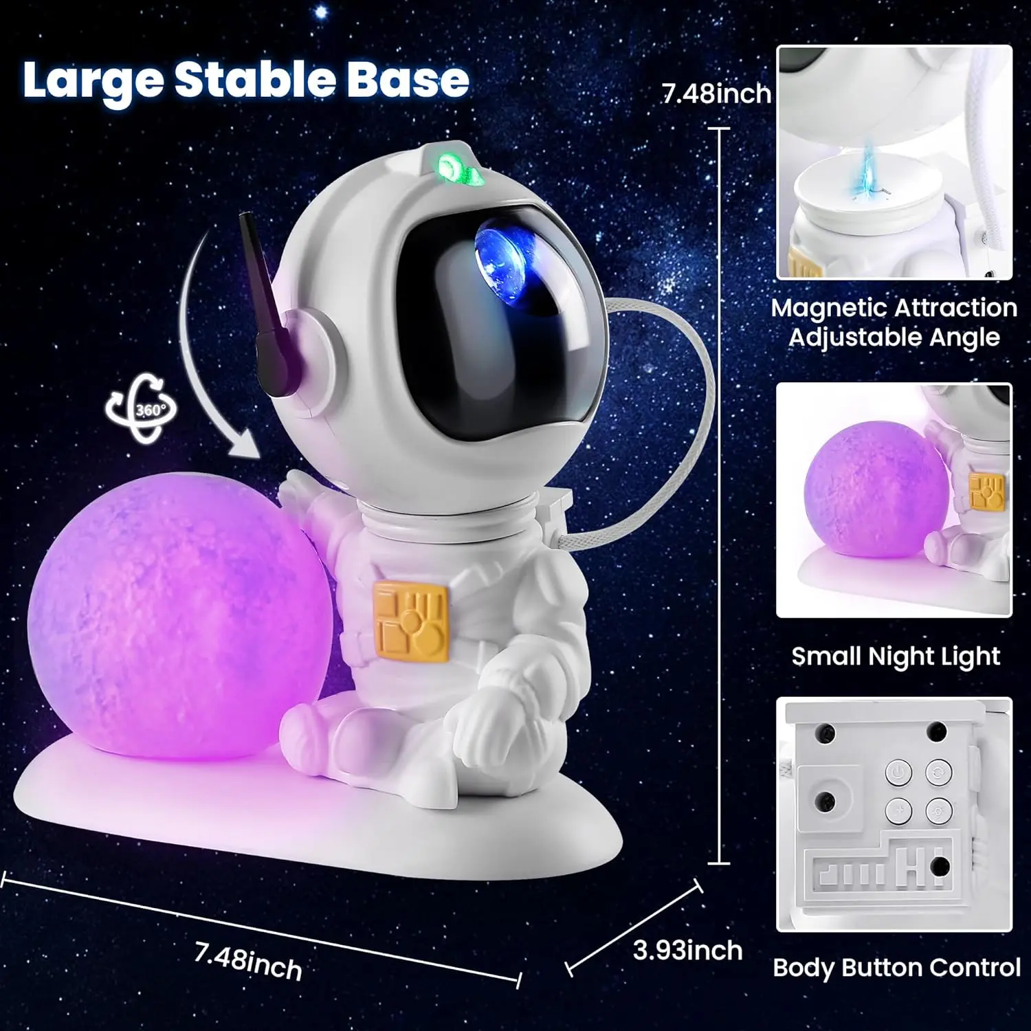 Astronaut Galaxy Projector Fairy Lights Ceiling LED Spotlight USB Powered Remote RGB Night Lamp for Gaming Room Christmas Party 2