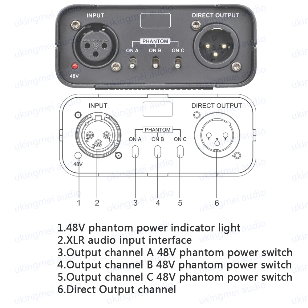 Passive Balanced Sound Audio Splitter Amplifier Mixer Distributor XLR Audio Isolation 1 in 4 Out Microphone Signal Splitter