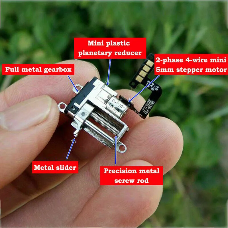 2-phase 4-wire Micro 5MM Stepper Motor All Metal Gear Planetary Reducer Motor Metal Sliding Table Precision Lifting stepper motor 1PCS