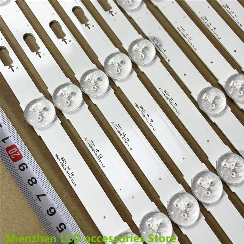Tira Conduzida Luz de Fundo para Ue40ku6000 Ue40ku6100 Ue40mu6000 Ue40mu6120 Ue40ju6000 Ue40ju6500 V5du400dca 400dcb-r1 803 Milímetros 9led 3v - Image 2