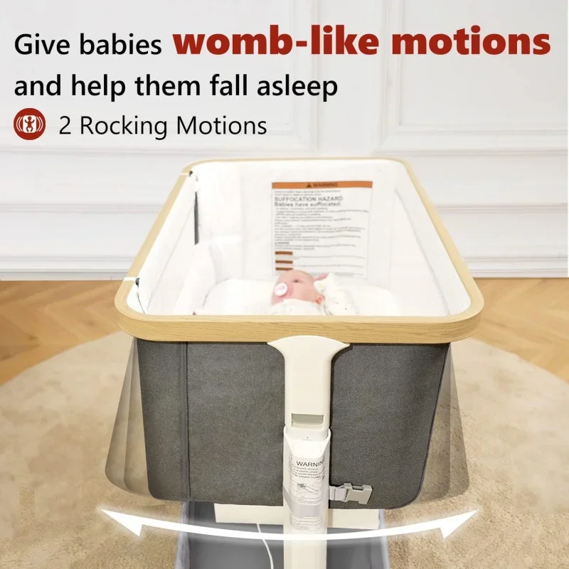 Rocking Bassinet for Baby Electric Bedside Sleeper 2 Motion Crib Co Newborn 5 Height Adju