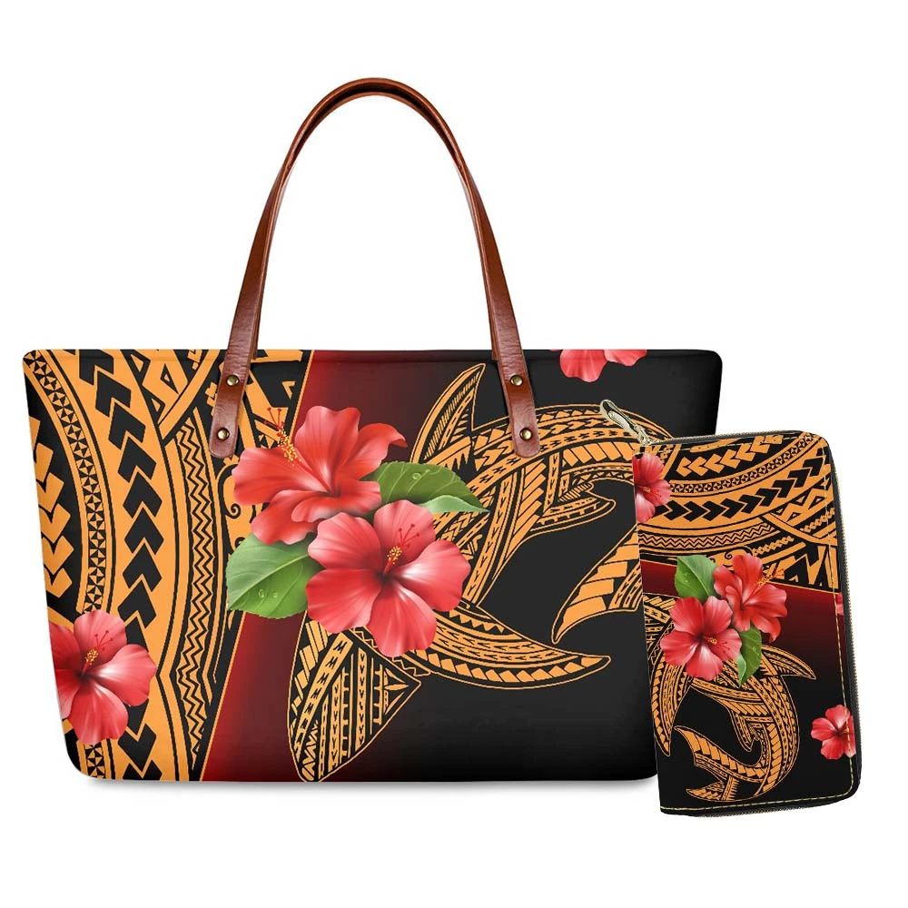 HYCOOL Bolso de mano Tribal polinesiano para mujer, carteras de diseñador con estampado personalizado, con logotipo marca de lujo, al por | AliExpress