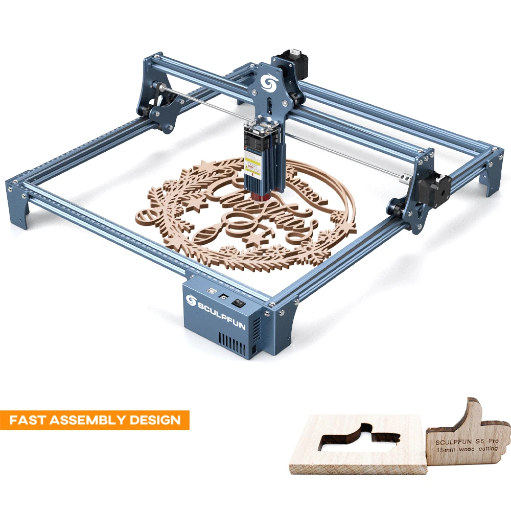 SCULPFUN S9 90 effect Laser Engraving Machine cutter 410x420mm Area Full Metal Structure Quick Assembly Design | Инструменты